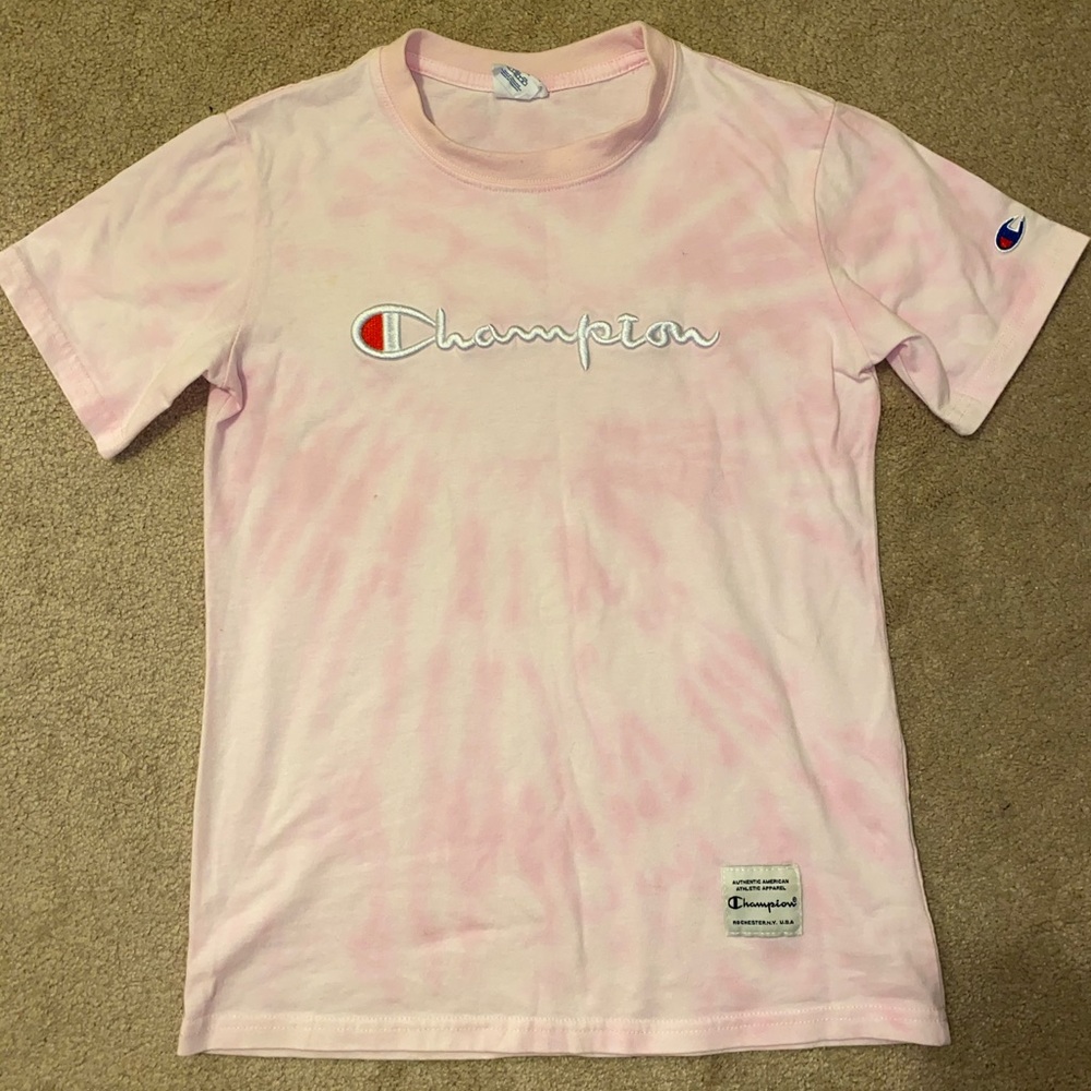 Baby Pink Champion Tie Dye Tee - Picture 1 of 1